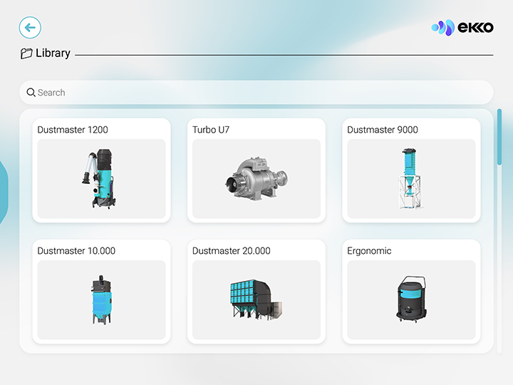 An EKKO Library: the Kiekens machines, each with its picture